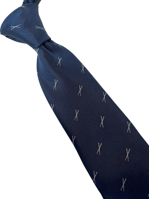 navy mens tie with drum sticks quirky design